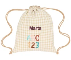 Online Mochila Saco Vichy Funny Letters Personalizable Mochilas Saco Infantiles|Colecciones Vuelta Al Cole