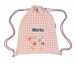 Best Mochila Saco Vichy Geometric Nature Personalizable Colecciones Vuelta Al Cole|Mochilas Saco Infantiles