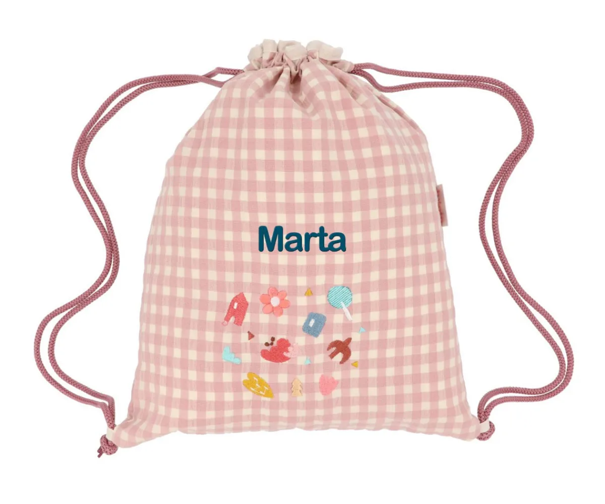 Best Mochila Saco Vichy Geometric Nature Personalizable Colecciones Vuelta Al Cole|Mochilas Saco Infantiles