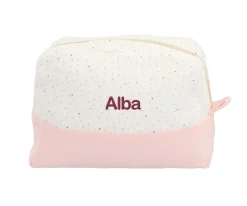 Best Neceser Grande Rainbow Dots Rosa Personalizable Niños Neceseres|Neceseres Bebé Personalizados