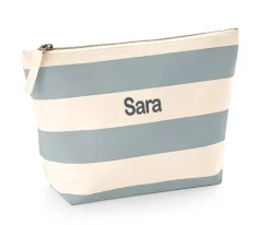 Neceseres^Tutete Textil Neceser Nautical Natural-Grey Personalizable