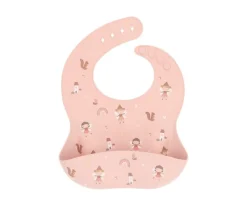 Vajilla Infantil^Tutete Pack Baby Meal Babero Silicona Wild Fairies + Bol Silicona y Cuchara Acero Brick Blush