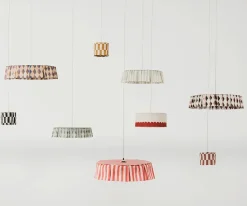 Iluminación^Nobodinoz Pantalla de Lino Lámpara de Techo Vibes Green Blue Harlequin