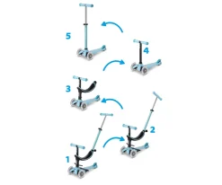 Best Patinete Mini 4 en 1 Deluxe LED Azul Niños Patinetes|Juguetes Para Niños De Un Año