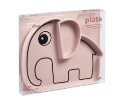 Baby Led Weaning^Done by Deer Plato Antideslizante Stick&Stay Elphee Rosa Empolvado