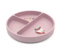 Baby Led Weaning^Sassi Plato de Silicona con Compartimentos Unicornio