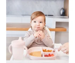 Baby Led Weaning^b.box Plato de Silicona con Tapa Blush