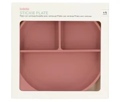 Clearance Plato Silicona con Ventosa Brick Blush Baby Led Weaning|Comer Al Aire Libre