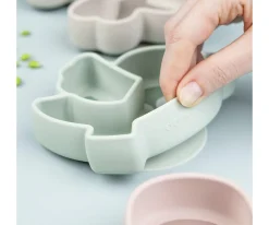 Baby Led Weaning^Done by Deer Plato Silicona Stick&Stay Snack Birdee Green