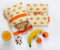 New Porta Alimentos Snack n'Go Kids Dinosaurs Fundas Para Almuerzo|Bolsas Merienda