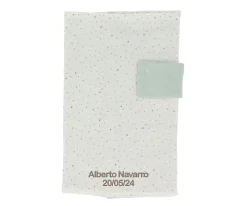 Portadocumentos Bebé^Cristina de Jos'h Portadocumentos Rainbow Dots Verde Personalizable