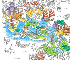 Decoración Pared Infantil^Omy Póster XL Atlas para Colorear