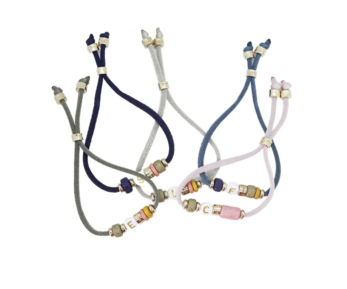 Outlet Pulsera Elástica 1 Inicial Kaki Moda Mamá|Pulseras Con Nombre