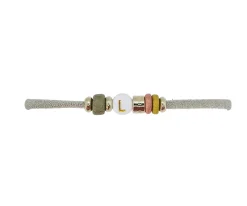 Pulseras Con Nombre^Emolo Pulsera Elástica 1 Inicial Beige