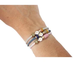 Pulseras Con Nombre^Emolo Pulsera Elástica 1 Inicial Beige