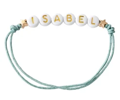 Hot Pulsera Estrellas Doradas Personalizada Menta Niños Accesorios Para Bebé Y Niños|Pulseras Con Nombre