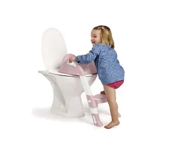 Orinales Bebé^Thermobaby Reductor Baño con Escalón Kiddyloo Rosa Empolvado