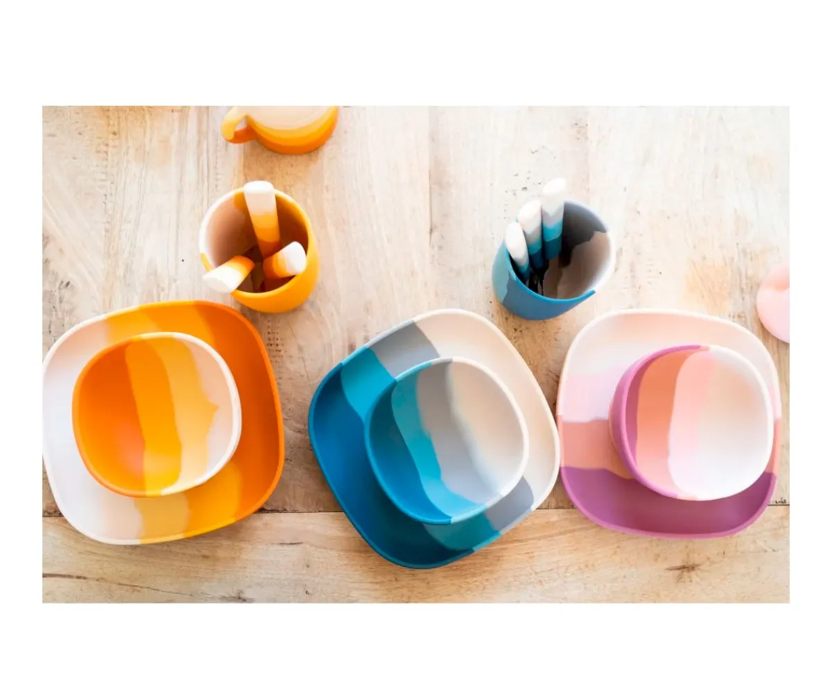 Cubiertos Infantiles^Grech & Co Set 3 Cubiertos Color Splash Desert Teal Ombre