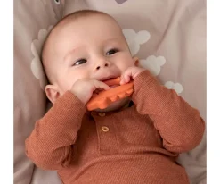 Best Set de 2 Mordedores Silicona Amigos Deer Papaya/Sand Niños Juguetes Para Recién Nacidos|Mordedores