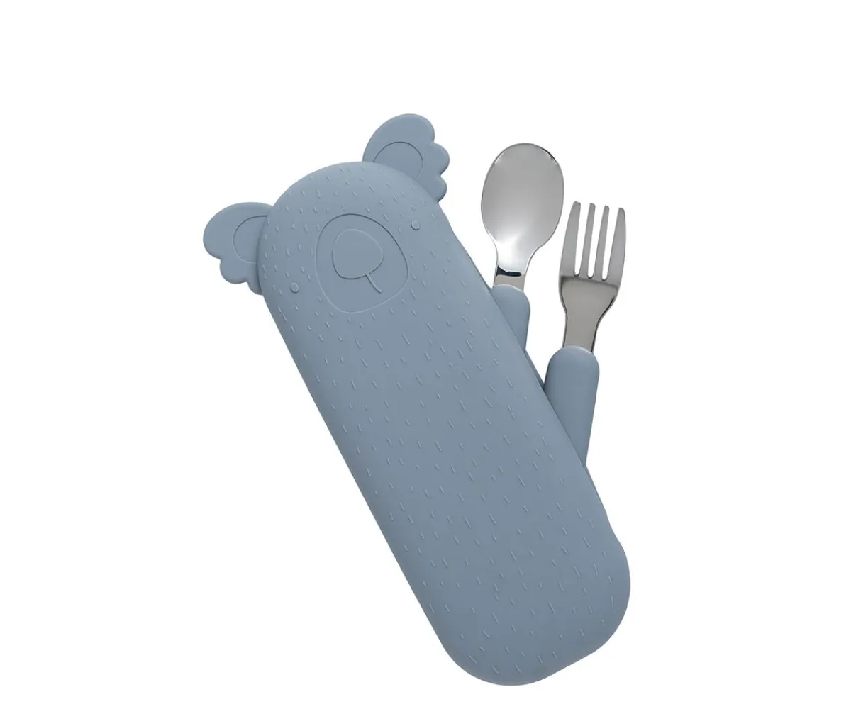 Best Set de Cubiertos Koala Zoe Storm Grey Comer Al Aire Libre|Cubiertos Infantiles