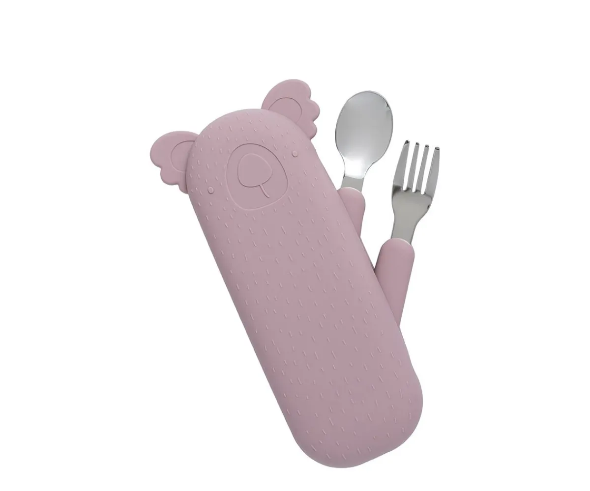 Hot Set de Cubiertos Koala Zoe Malva Comer Al Aire Libre|Vajilla Infantil