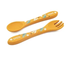 Clearance Set de Cuchara y Tenedor de Silicona León Comer Al Aire Libre|Vajilla Infantil