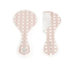 Aseo Bebé Y Niños^Pasito a Pasito Set Peine y Cepillo Bebe Cuadro Rosa