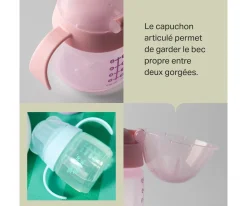 Taza Aprendizaje Transition Spout Rosa Pastel 150ml Vasos Antiderrame|Vasos Para Bebés Y Niños