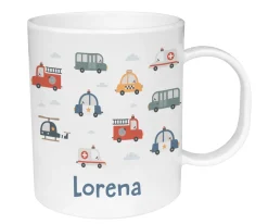 Taza de Plástico Personalizada City Cars Tazas Para Personalizar|Colecciones Vuelta Al Cole