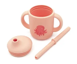 Discount Taza de Silicona con Pajita Pulpo 120ml Vajilla Infantil|Vasos Para Bebés Y Niños