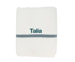 Toallas^Cristina de Jos'h Toalla de Baño Rainbow Dots Azul Personalizable