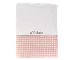 Toallas^Cristina de Jos'h Toalla de Baño Vichy Rosa Personalizable