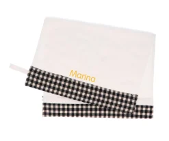 Toallas De Guardería^Cristina de Jos'h Toalla Guardería Vichy Negro Personalizable