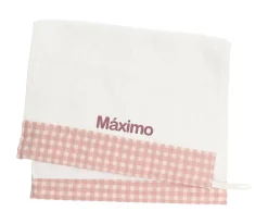 Toallas De Guardería^Cristina de Jos'h Toalla Guardería Vichy Rosa Personalizable