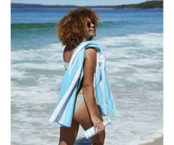 Toalla Playa Large Microfibra Cabana Azul Pastel Personalizable Niños Toallas Playa Niños|Regalos Para Madres