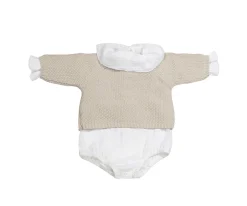 New Tricot Jersey, Ranita y Body Bambula Beige Ropa Infantil|Regalos Para Bebés