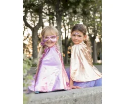 Disfraces Para Niños^Great Pretenders Tutú, Capa y Máscara Super-Duper Metallic Pink/Light Blue 4-6 años