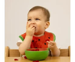 New Vajilla Infantil Bol y Cuchara de Madera Wally The Watermelon Niños Regalos Para Niños|Baby Led Weaning