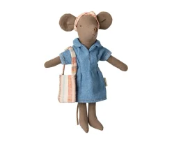Accesorios Para Muñecas^Maileg Vestido y Bolso Vaquero Mamá Ratón